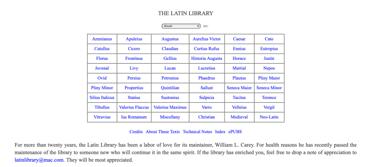 Accéder aux textes latins et grecs – NEOCLASSICA