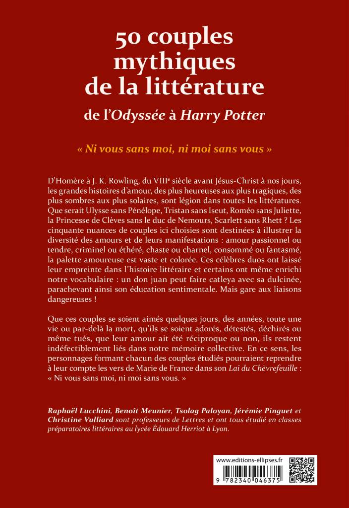 Cinquante grands couples de la littérature à (re)decouvrir, étudier, lire… 